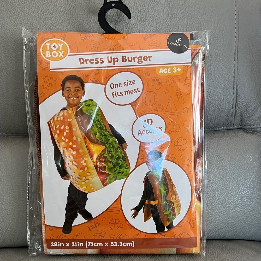 Kids Burger Costume with 3D Accents - Picture 7 of 7
